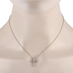 Tiffany & Co. Jazz Platinum 0.50ct Diamond Cross Necklace
