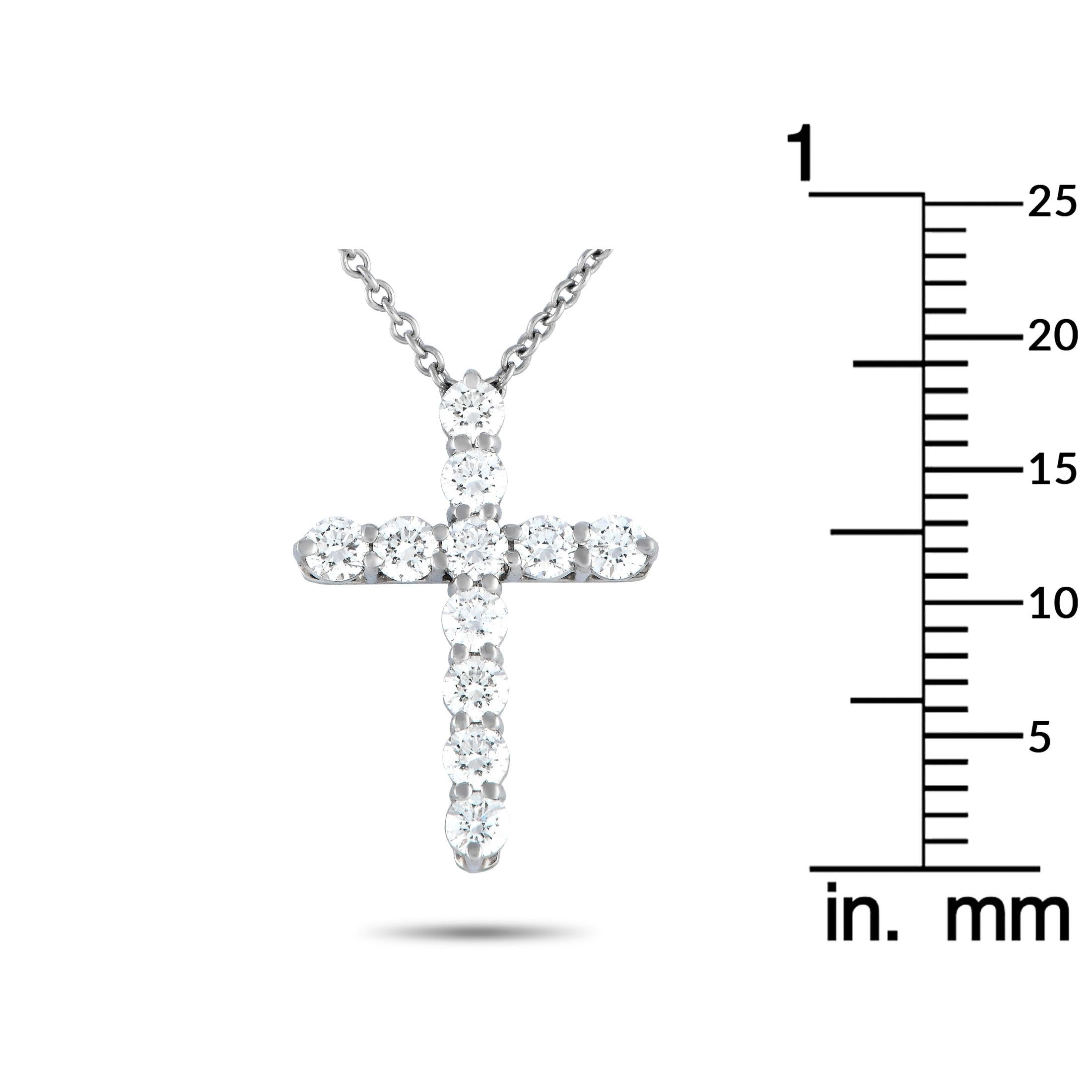 Women's Tiffany & Co. Jazz Platinum 0.50ct Diamond Cross Necklace