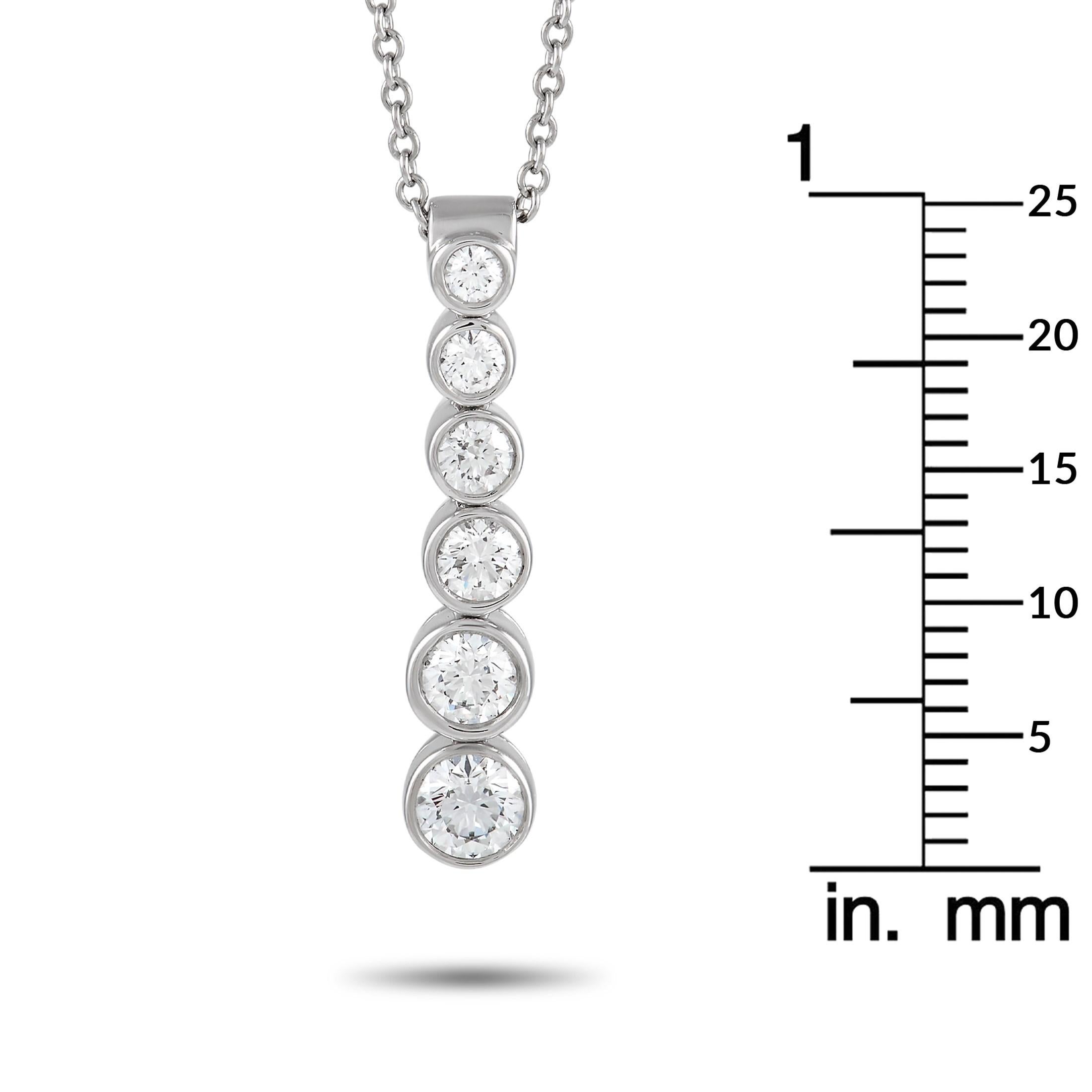Tiffany & Co. Jazz Platinum 0.70 ct Diamond Drop Pendant Necklace In Excellent Condition In Southampton, PA