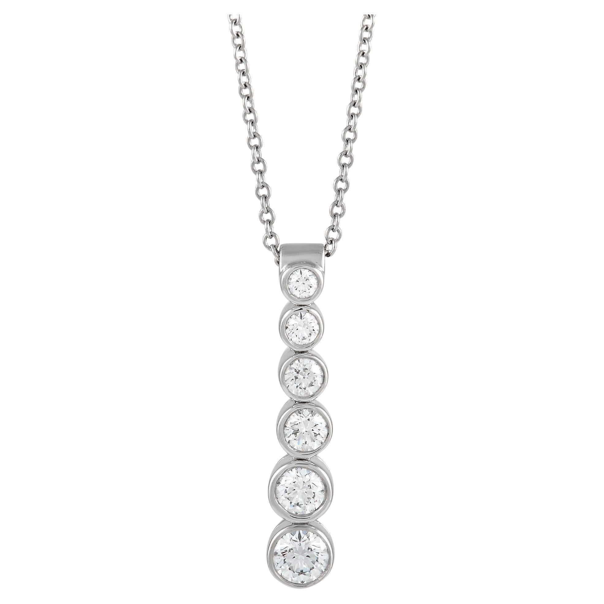 Tiffany & Co. Jazz Platinum 0.70 ct Diamond Drop Pendant Necklace