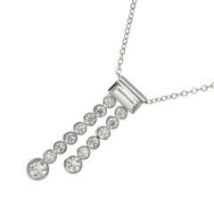 TIFFANY & Co. Jazz Platinum Diamond Double Drop Pendant Necklace