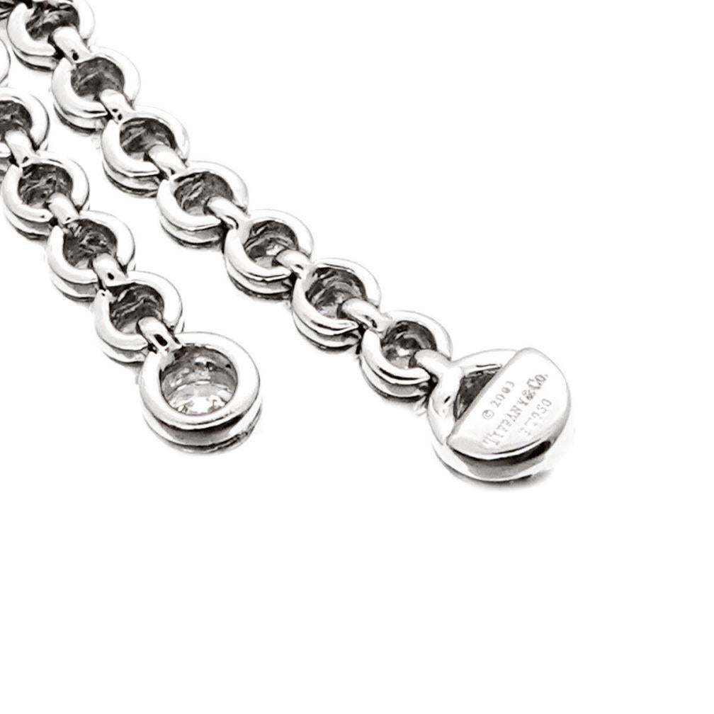 TIFFANY & Co. Jazz Platinum Diamond Double Drop Pendant Necklace For Sale 3
