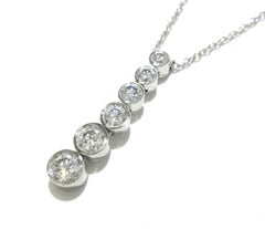 TIFFANY & Co. Jazz Platinum Diamond Graduated Drop Pendant Necklace