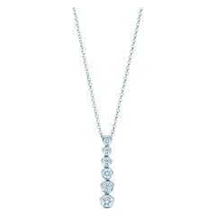 TIFFANY & Co. Jazz Platinum Diamond Graduated Drop Pendant Necklace