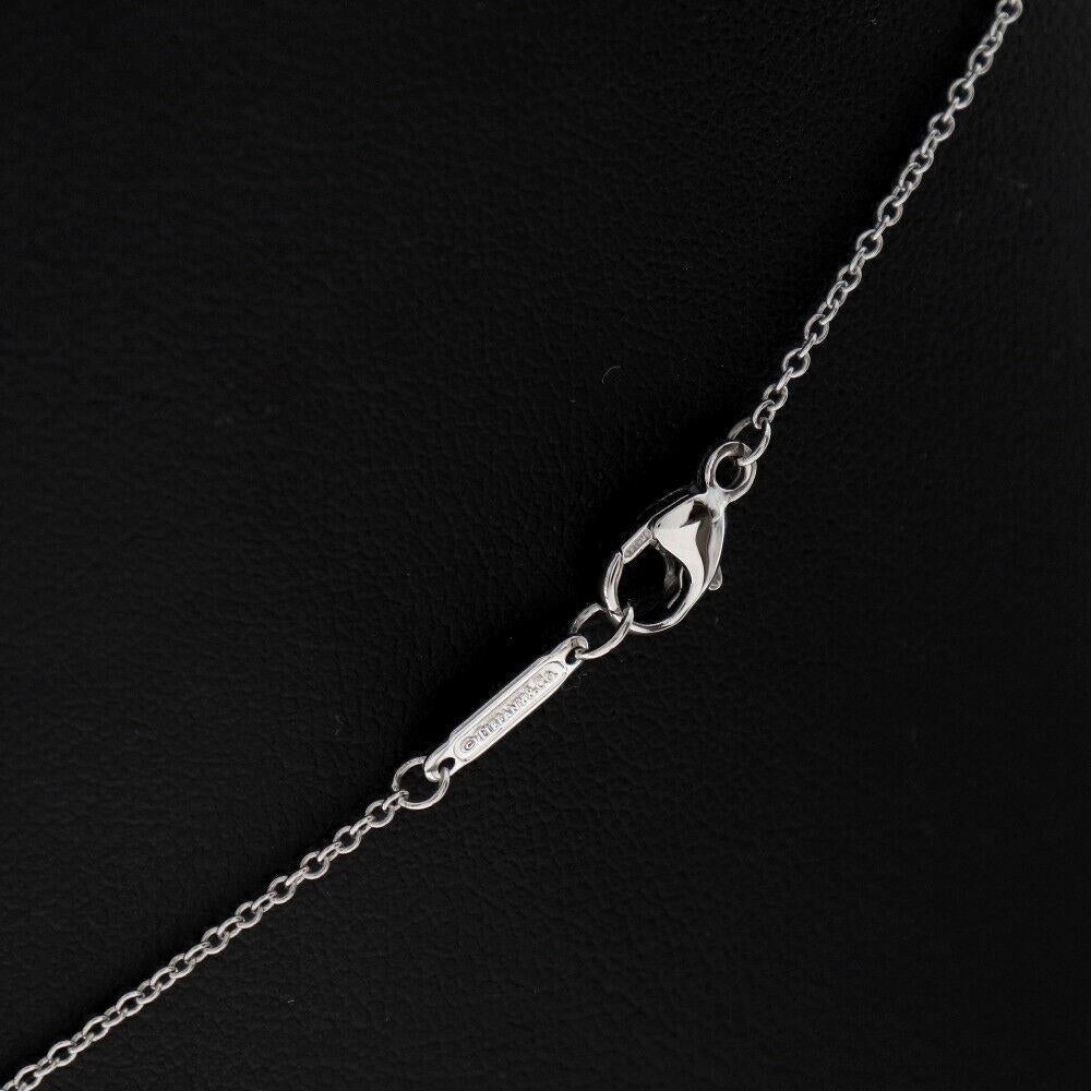 Women's TIFFANY & Co Jazz Platinum Diamond Pink Sapphire Graduated Drop Pendant Necklace For Sale