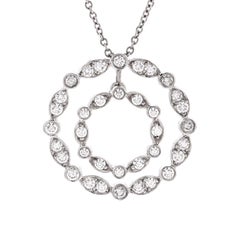 Tiffany & Co. Jazz Swing Double Circle Pendant Necklace Platinum with Diamonds