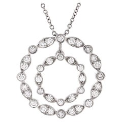 Tiffany & Co. Jazz Swing Double Circle Pendant Necklace Platinum with Diamonds