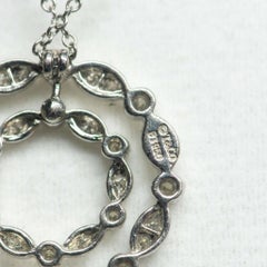 Tiffany & Co. Jazz Swing Platinum Diamond Double Circle Pendant Necklace