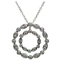 Tiffany & Co. Jazz Swing Platinum Diamond Double Circle Pendant Necklace