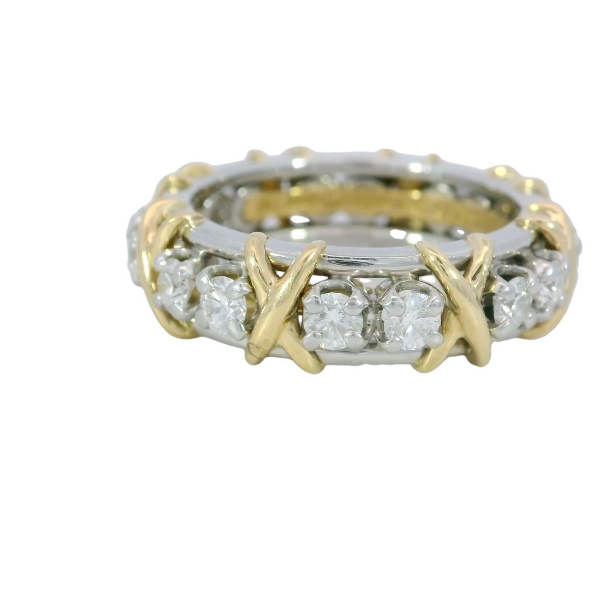 Tiffany & Co. Jean Schlumberger 16 Stein Diamantband 18K Gold PT 950 Größe 7 7