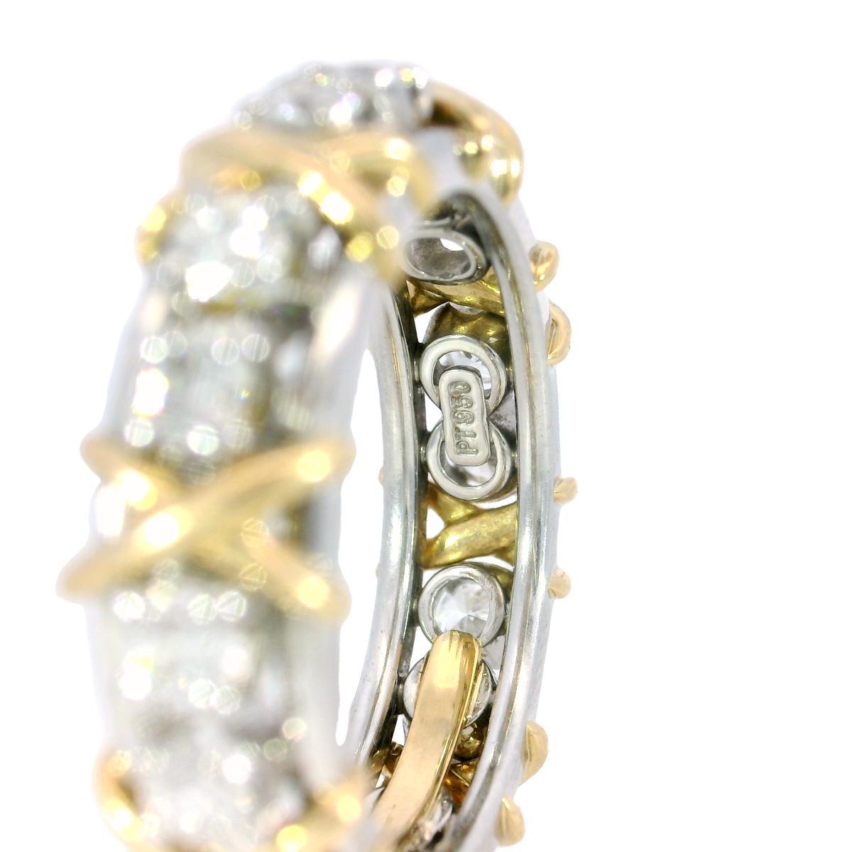 Tiffany & Co. Jean Schlumberger 16 Stein Diamantband 18K Gold PT 950 Größe 7 1