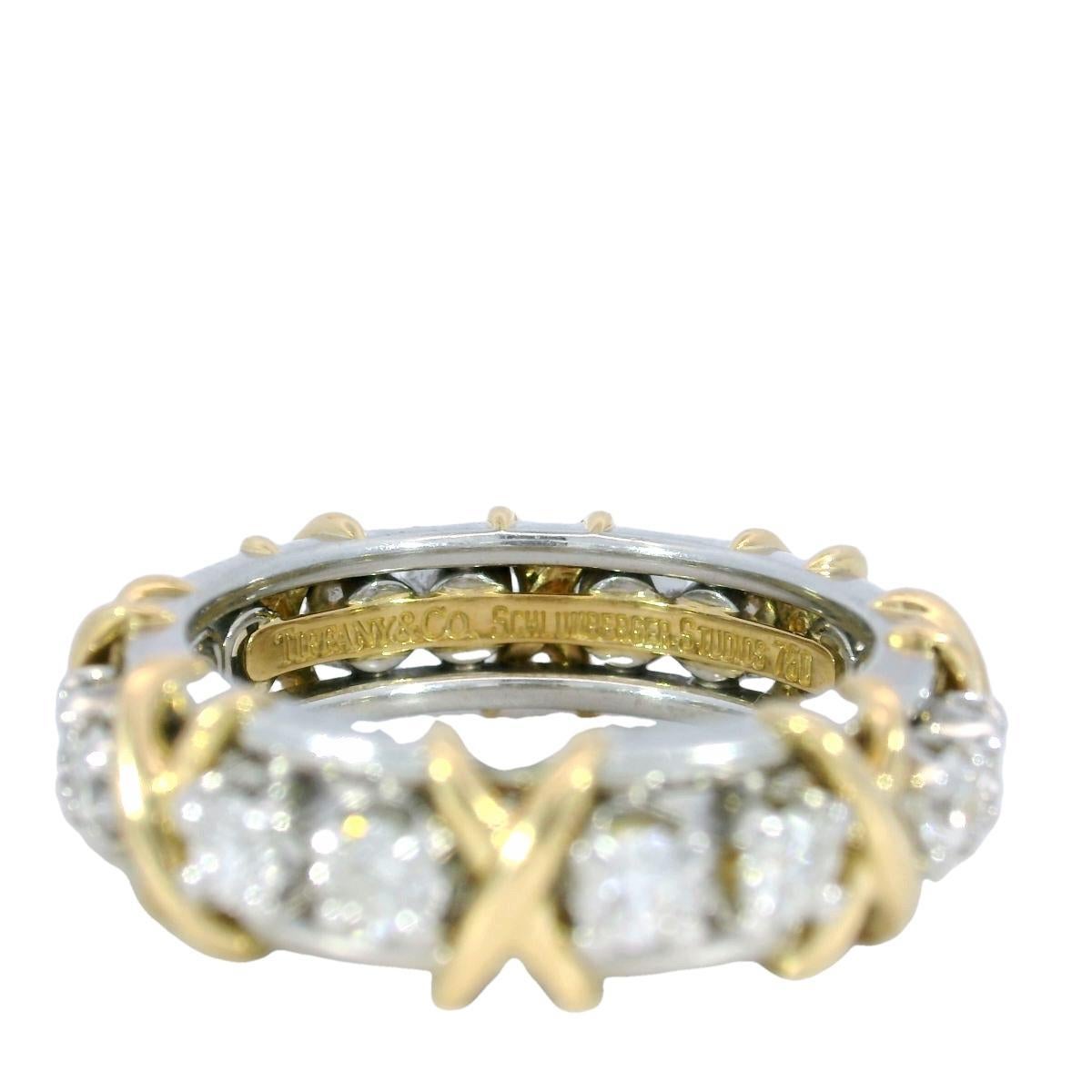 Tiffany & Co. Jean Schlumberger 16 Stein Diamantband 18K Gold PT 950 Größe 7 3