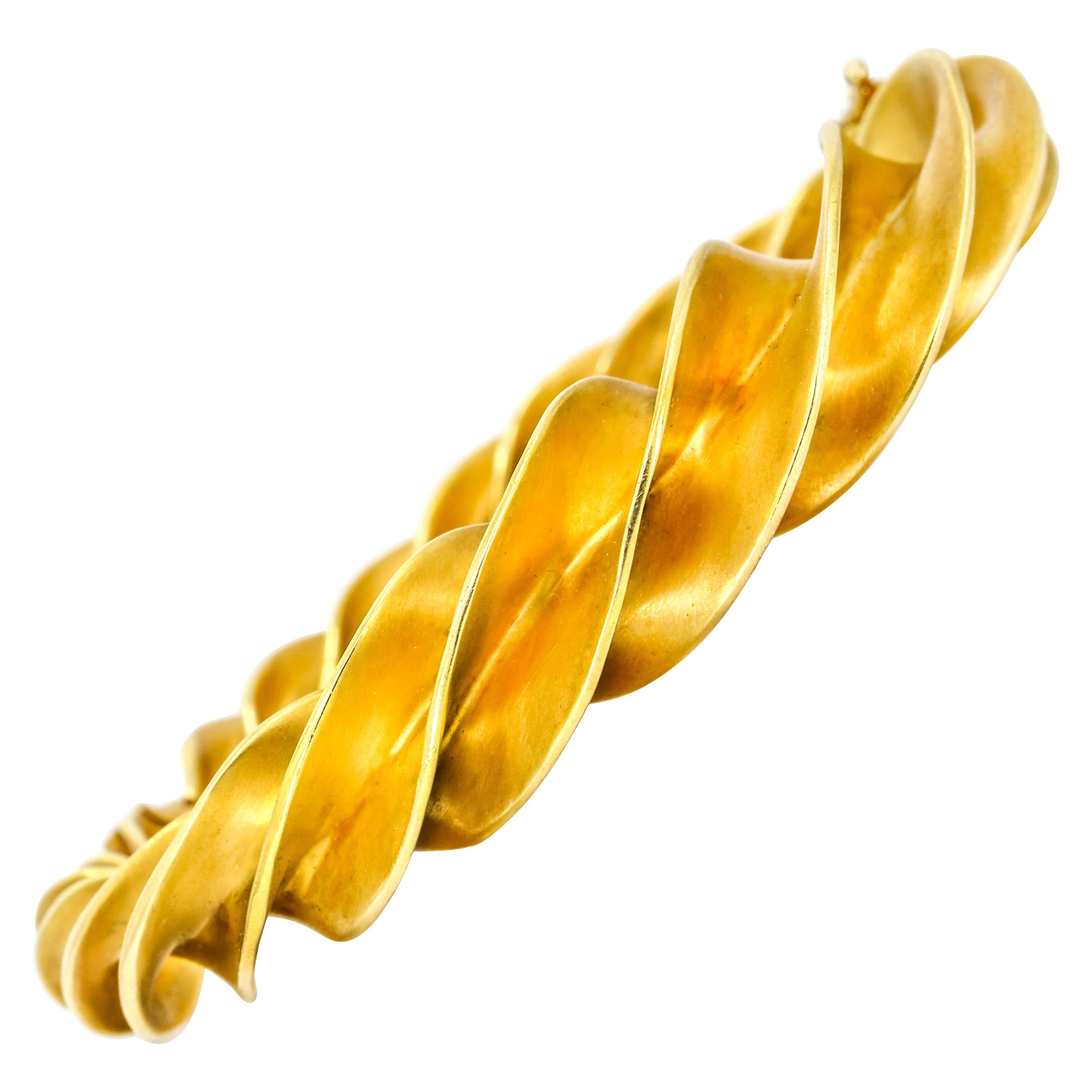 Tiffany & Co. Jean Schlumberger 18 Karat Yellow Gold Crazy Twist Bracelet For Sale