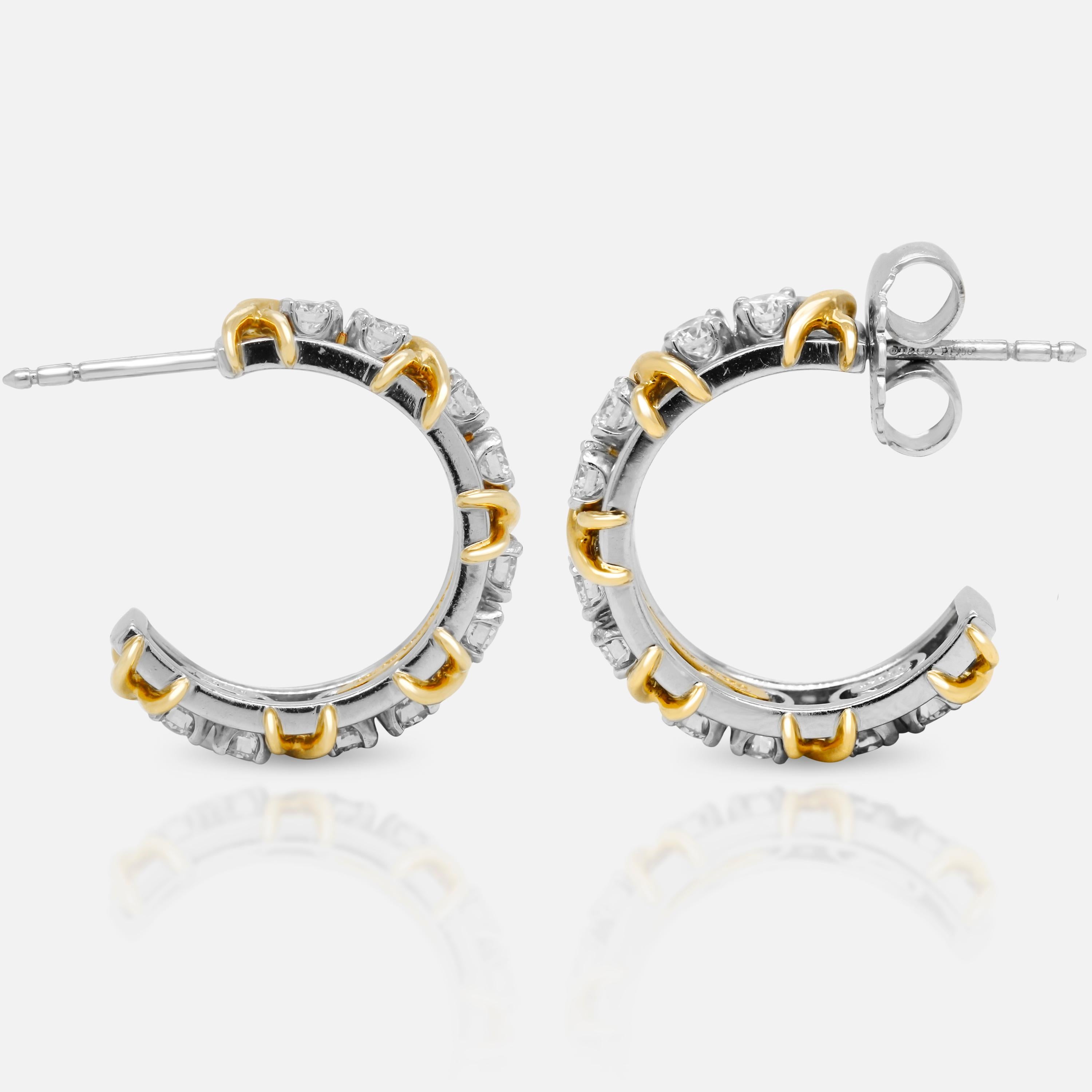 tiffany & co. white gold hoop earrings