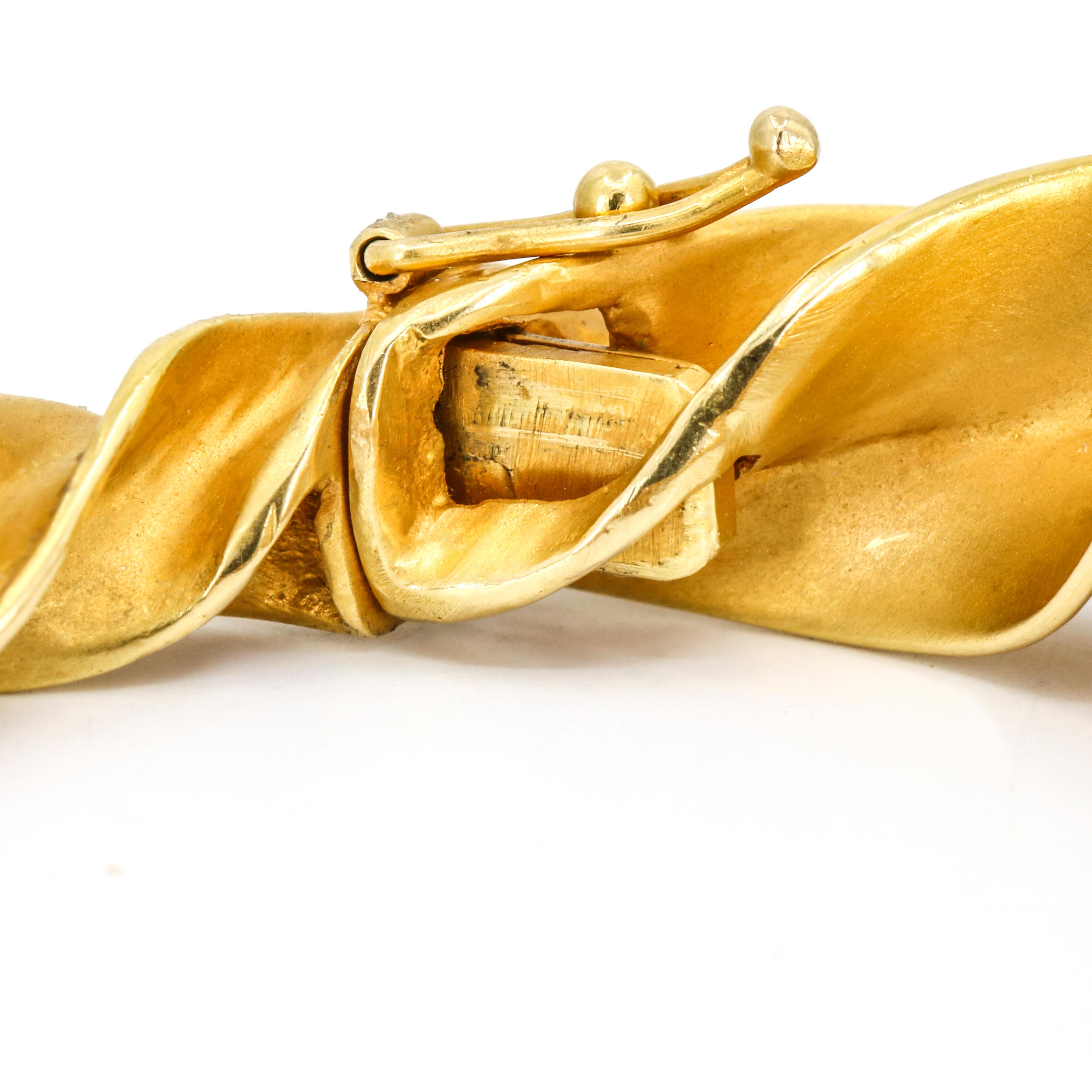 Contemporary Tiffany & Co. Jean Schlumberger 18 Karat Yellow Gold Crazy Twist Bracelet For Sale