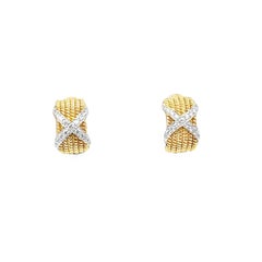 Tiffany & Co Jean Schlumberger 18K Yellow White Gold X Earrings