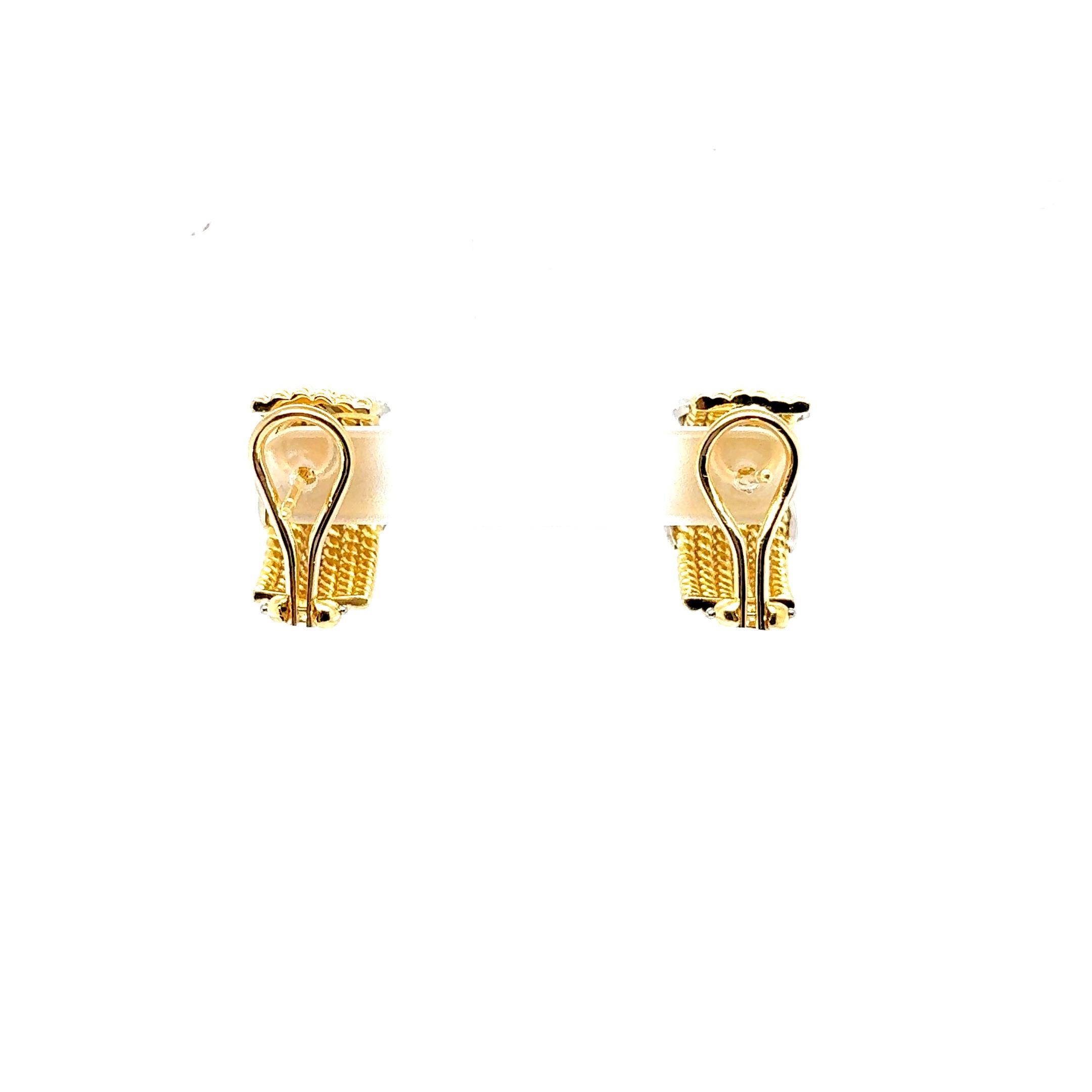 Tiffany & Co Jean Schlumberger for 18K Yellow White Gold X Earrings (Boucles d'oreilles en X en or jaune blanc) Bon état - En vente à Coral Gables, FL