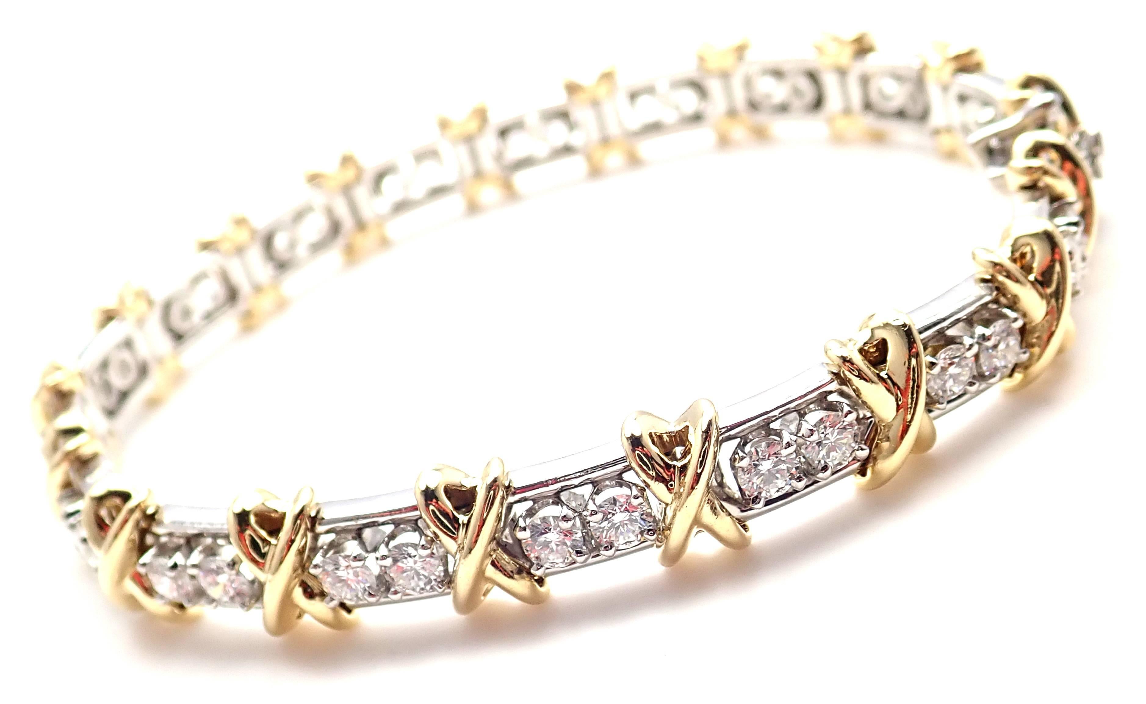 Tiffany & Co. Jean Schlumberger 36-Stone Diamond Platinum and Gold Bracelet In New Condition In Holland, PA