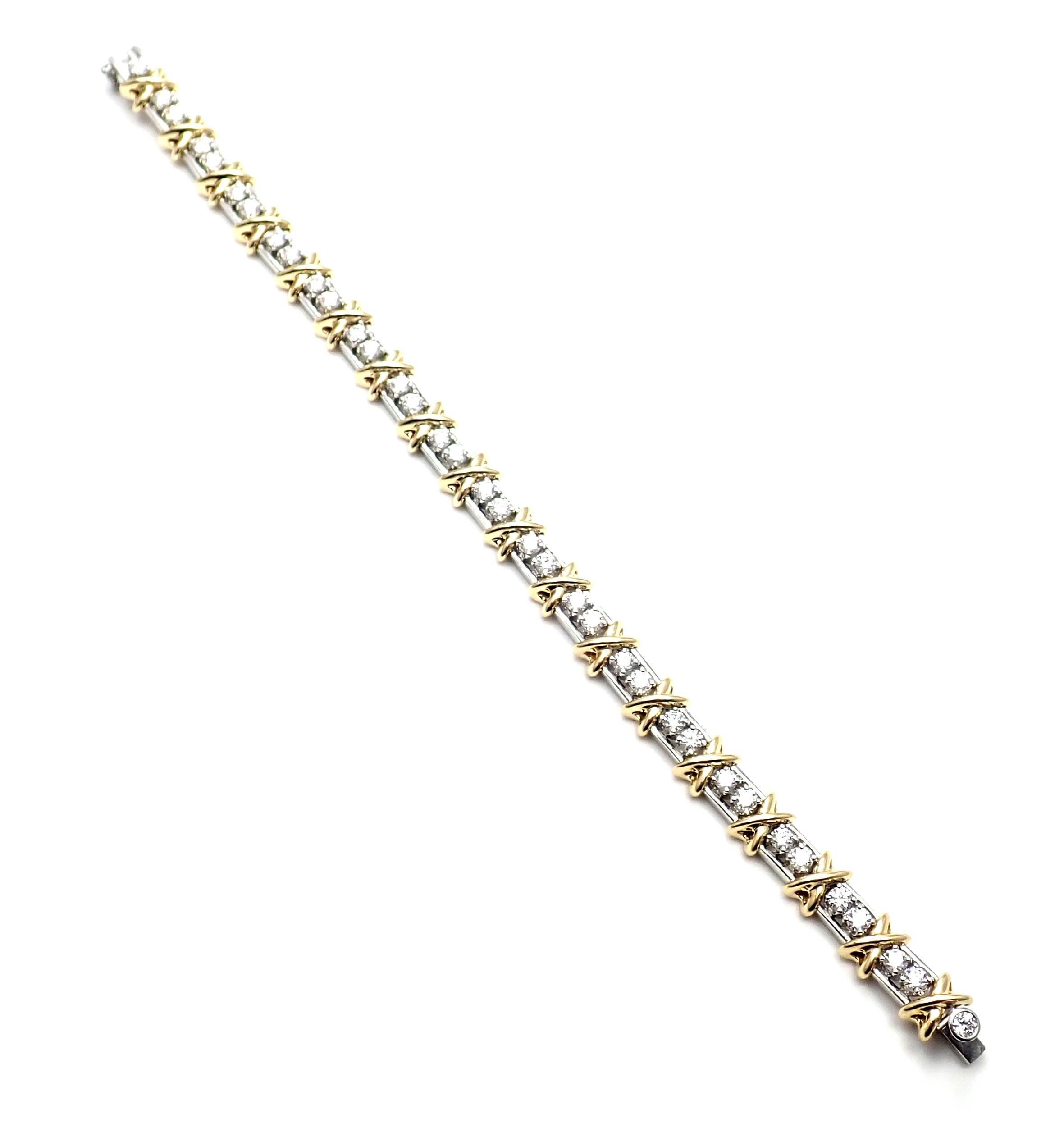 Tiffany & Co. Jean Schlumberger 36-Stone Diamond Platinum and Gold Bracelet 1