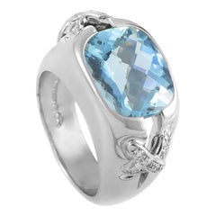 Tiffany 
Co. Jean Schlumberger Aquamarine and White Diamond Platinum Ring