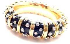 Tiffany & Co. Jean Schlumberger Black Enamel Diamond Gold Bracelet