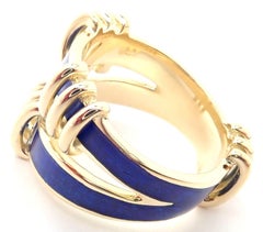 Tiffany & Co. Jean Schlumberger Blue Enamel Yellow Gold Band Ring