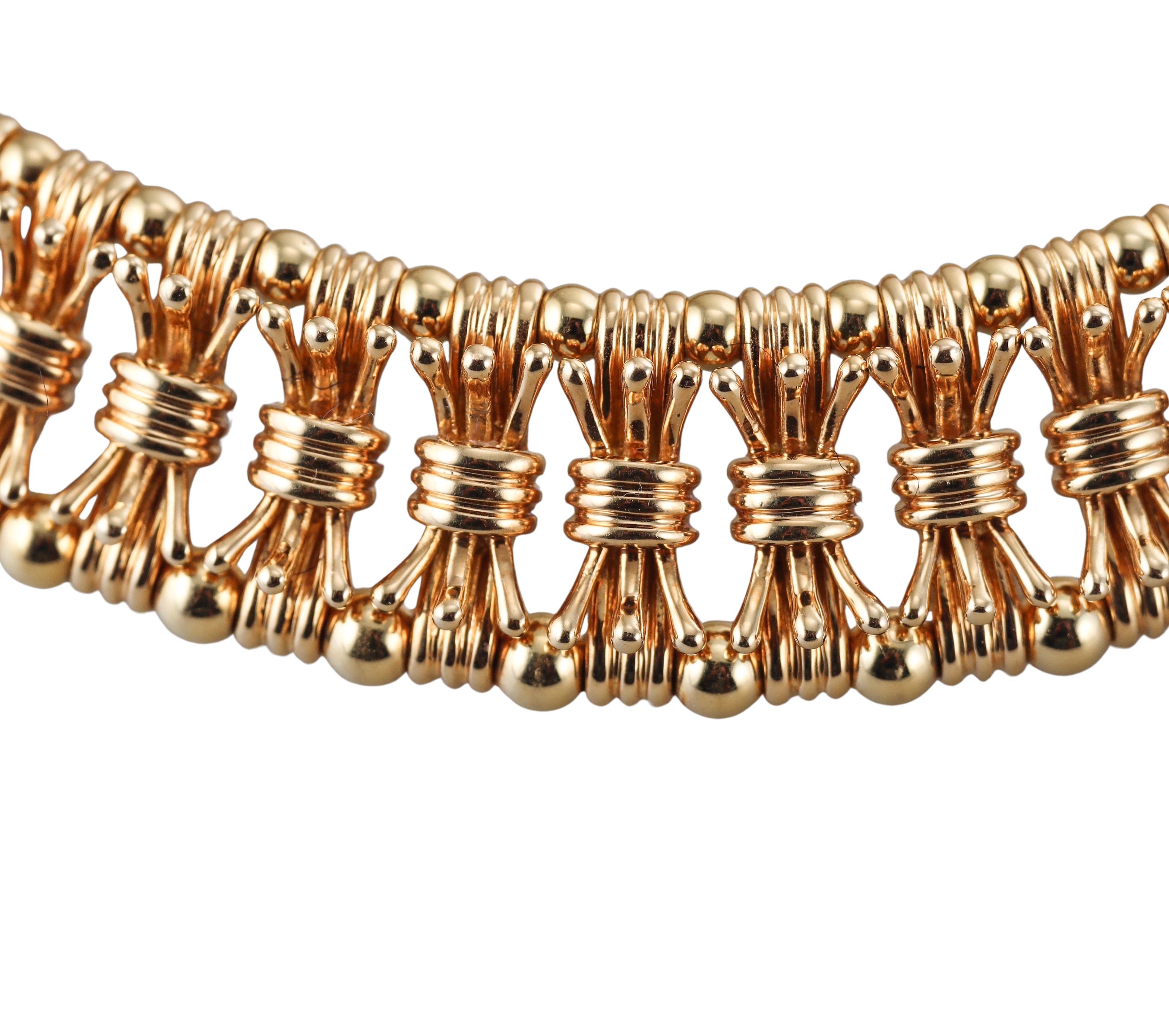 Seltene Halskette aus 18 Karat Gelbgold von Jean Schlumberger für Tiffany & Co. Die Halskette ist 16,5