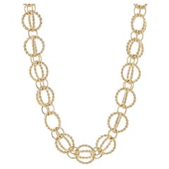 Tiffany & Co. Jean Schlumberger Circle Rope Link Necklace 18" - Yellow Gold 18k