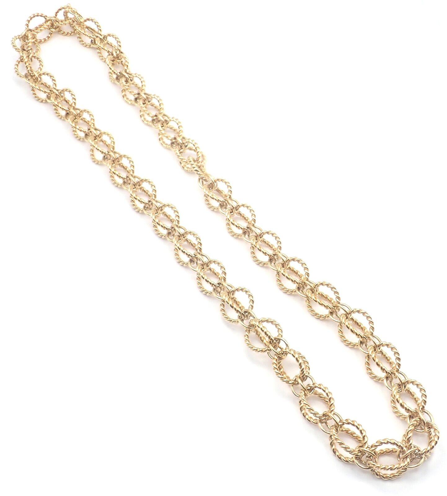 Tiffany & Co Jean Schlumberger Circle Rope Long Link Yellow Gold Necklace For Sale 5