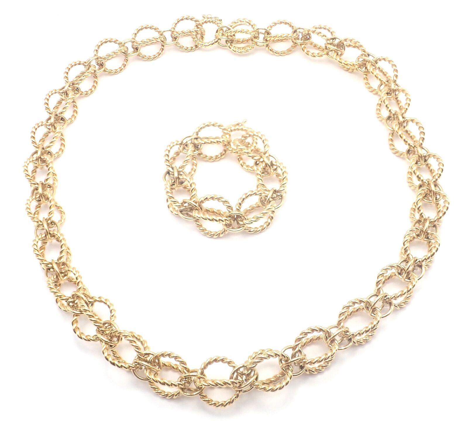 Tiffany & Co Jean Schlumberger Circle Rope Long Link Yellow Gold Necklace In Excellent Condition For Sale In Holland, PA