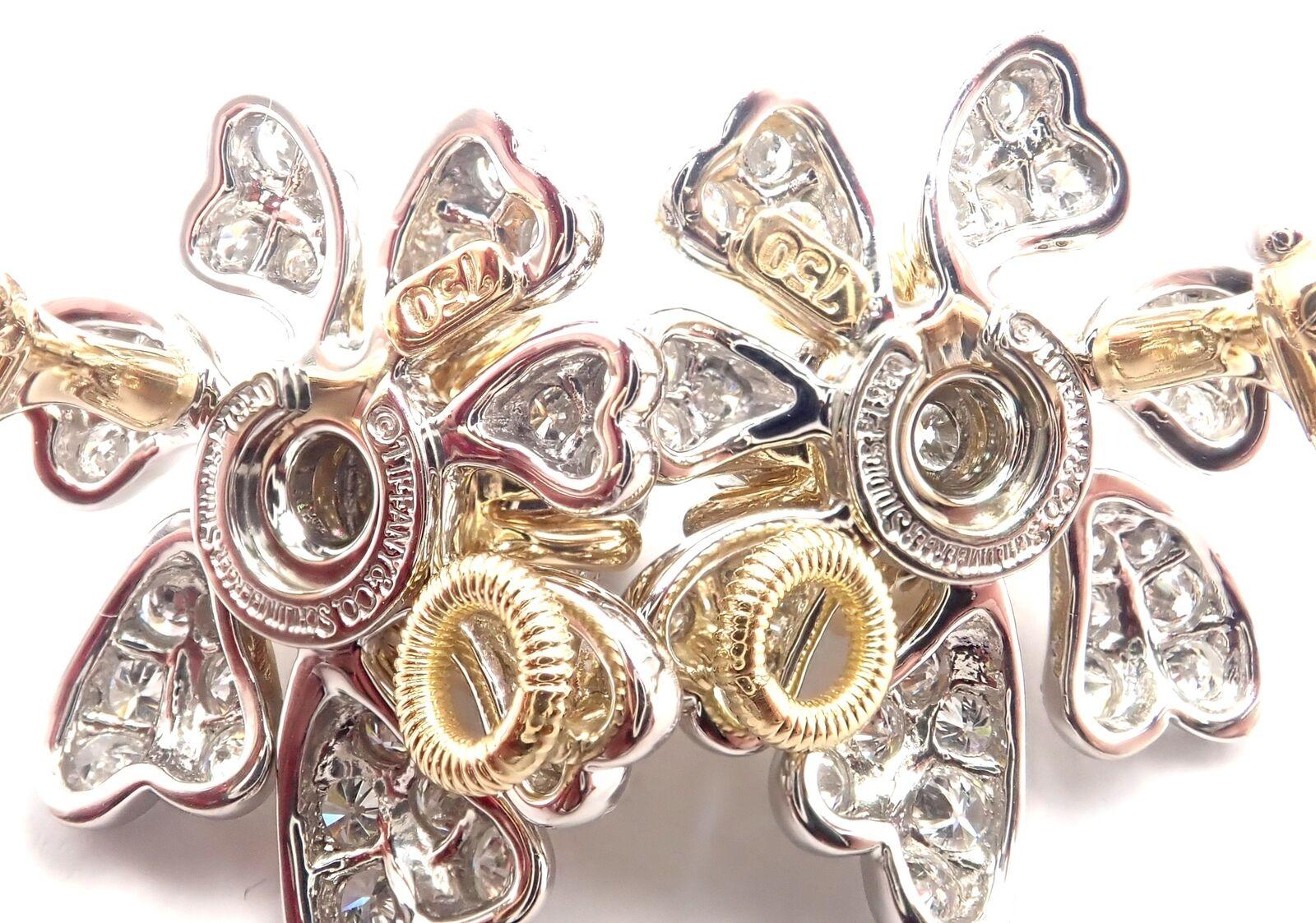 Tiffany & Co. Boucles d'oreilles Jean Schlumberger en or et platine avec cônes et pétales de diamants en vente 5