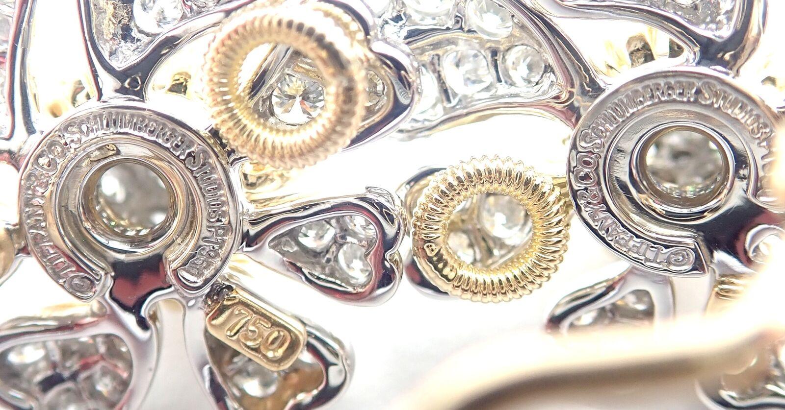 Diamant-Ohrringe aus Gold und Platin von Tiffany & Co Jean Schlumberger mit Kegeln und Blütenblättern im Angebot 3