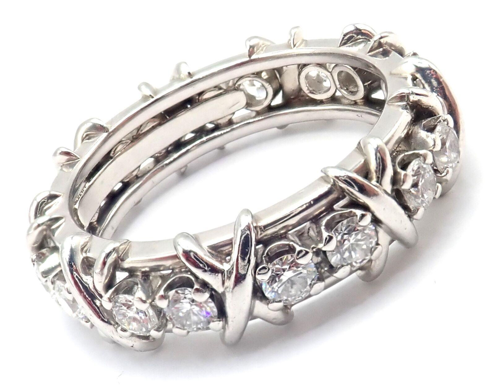 Brilliant Cut Tiffany & Co. Jean Schlumberger Diamond 16-Stone Platinum Band Ring