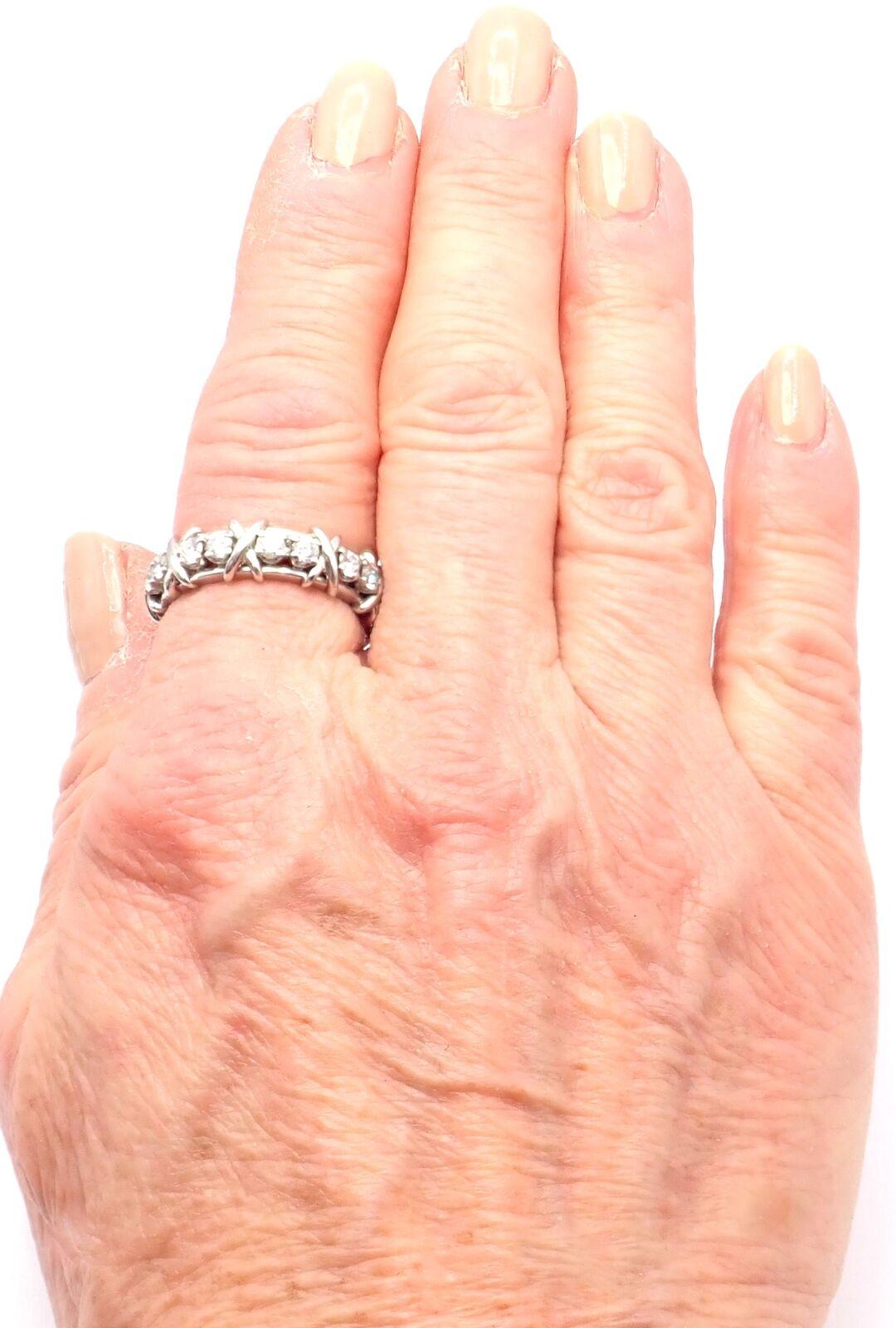 Tiffany & Co. Jean Schlumberger Diamond 16-Stone Platinum Band Ring 1