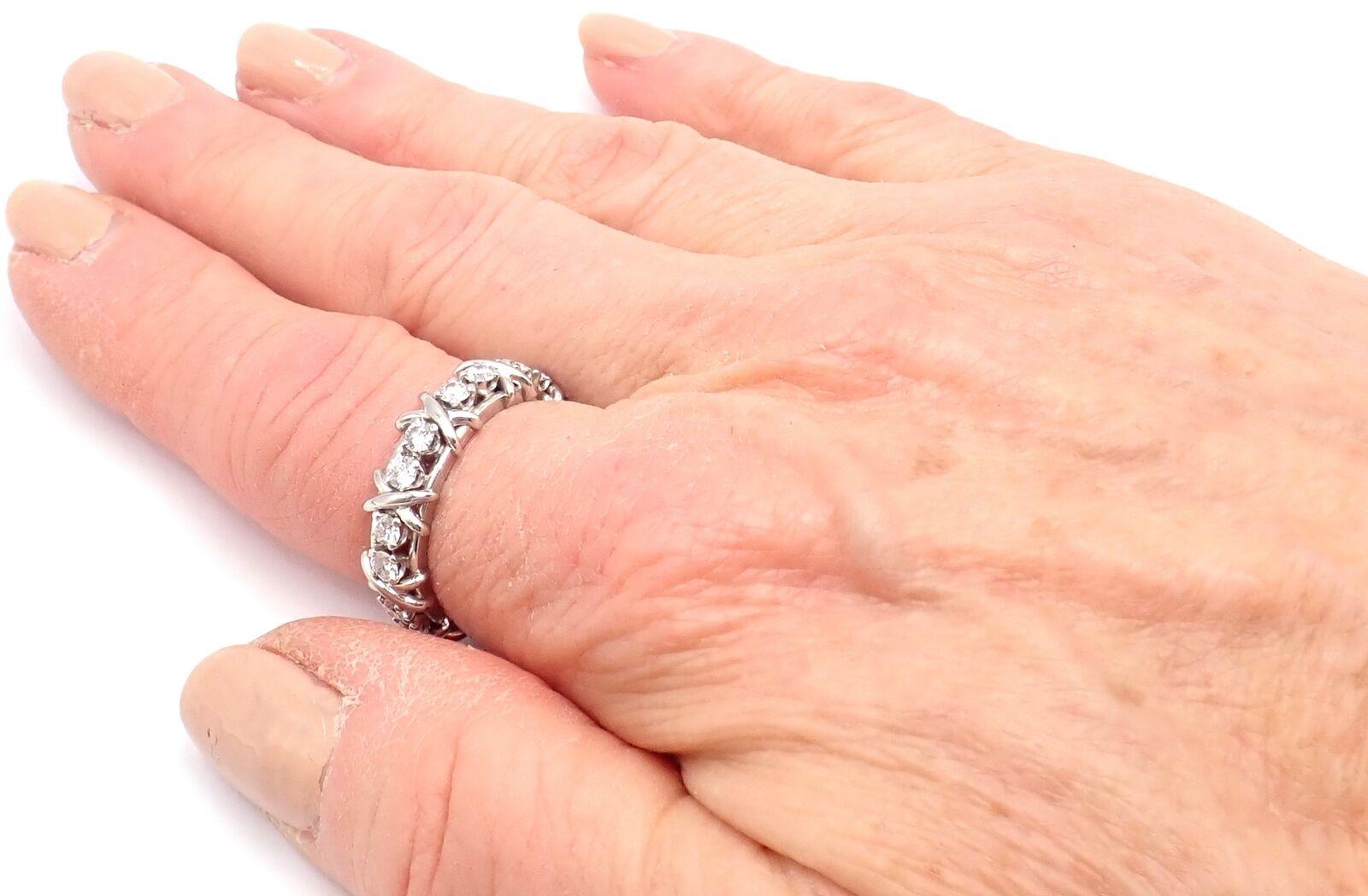 Tiffany & Co. Jean Schlumberger Diamond 16-Stone Platinum Band Ring 2