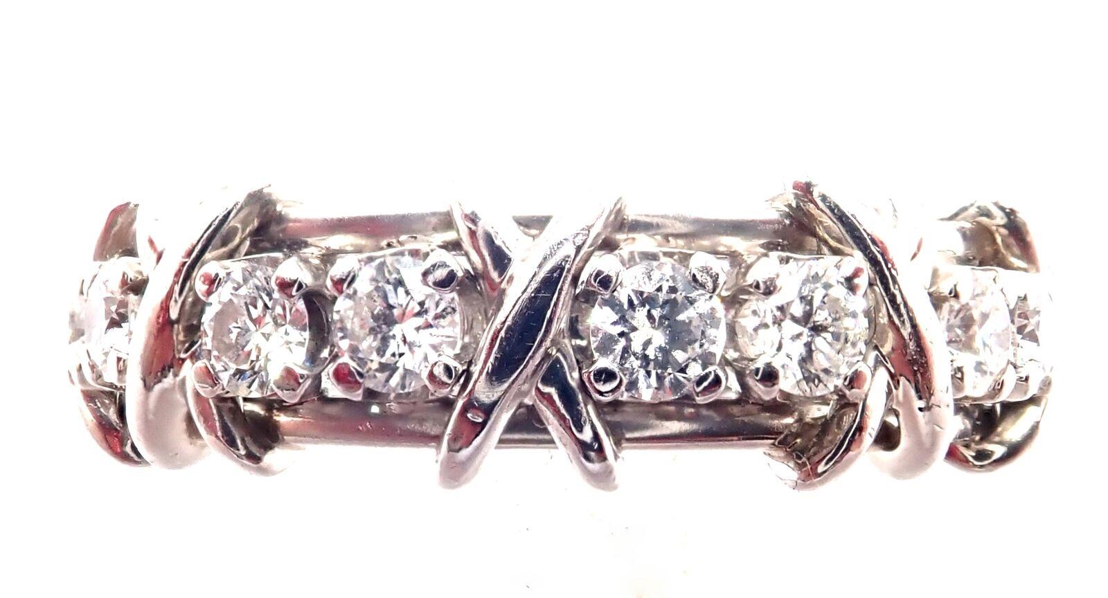 Tiffany & Co. Jean Schlumberger Diamond 16-Stone Platinum Band Ring 4