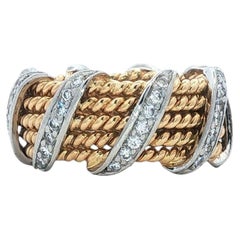 Tiffany & Co. Jean Schlumberger Anello di platino con diamante 18KYG misura 5