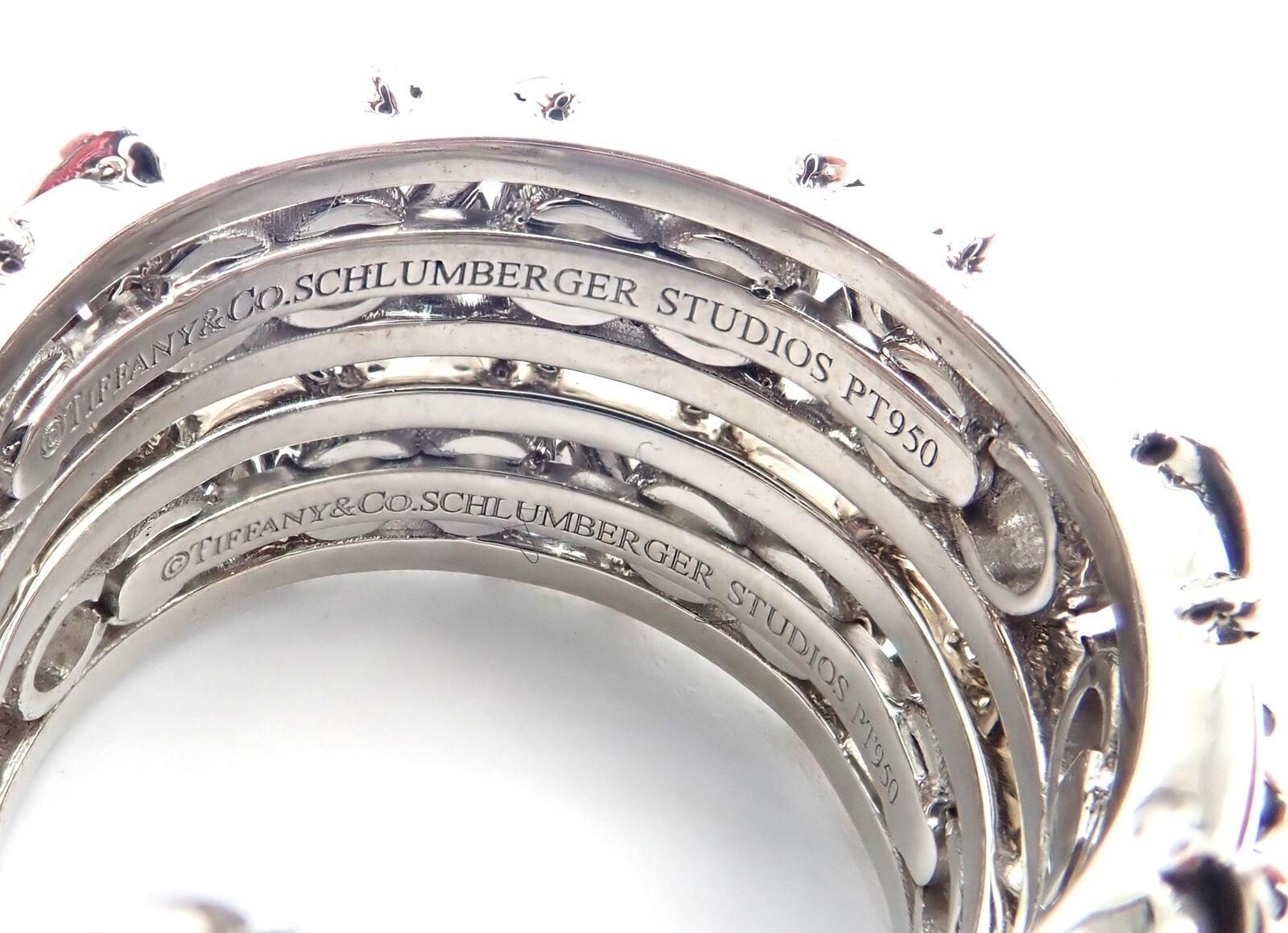 Tiffany & Co. Jean Schlumberger Diamond 20-Stone Platinum Hoop Earrings For Sale 4