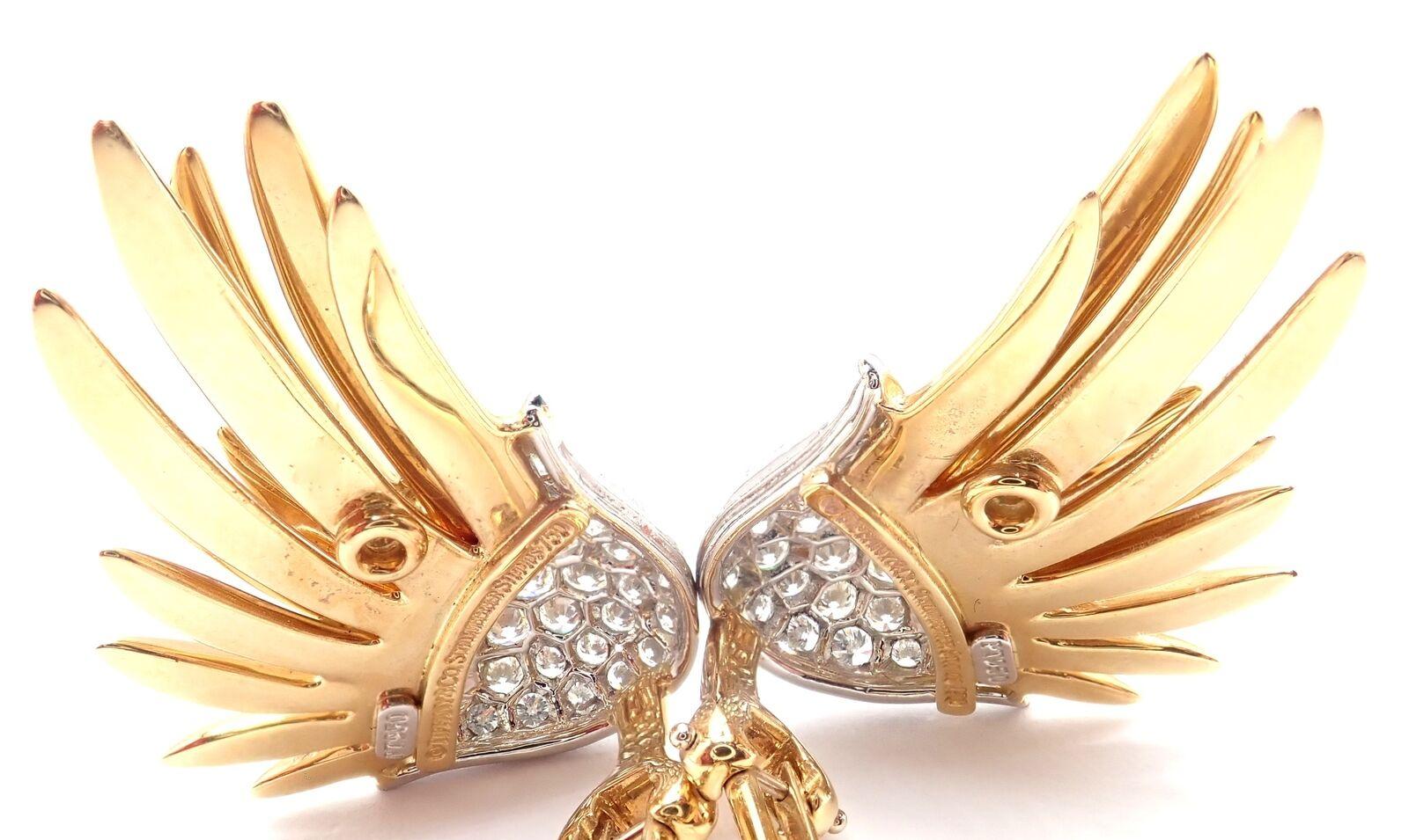 Tiffany & Co. Jean Schlumberger Diamond Flame Yellow Gold Platinum Earrings 1