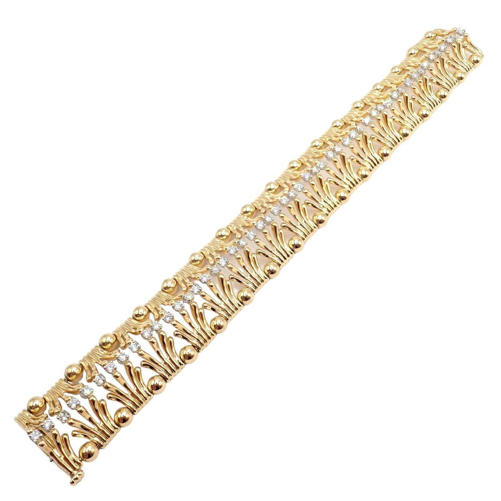 Tiffany & Co Jean Schlumberger Diamond Yellow Gold And Platinum Hands Bracelet For Sale 5