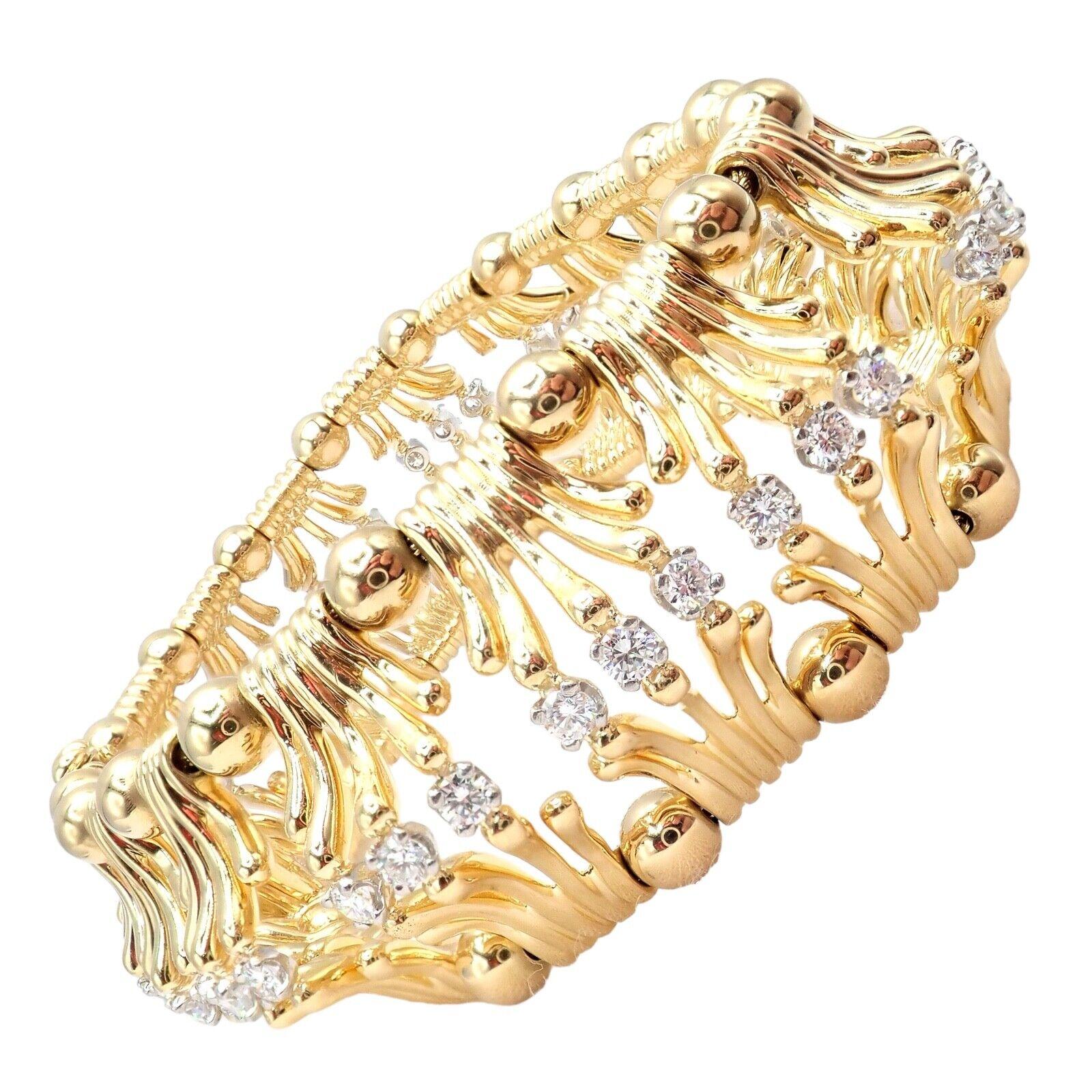 Tiffany & Co Jean Schlumberger Diamond Yellow Gold And Platinum Hands Bracelet For Sale 7