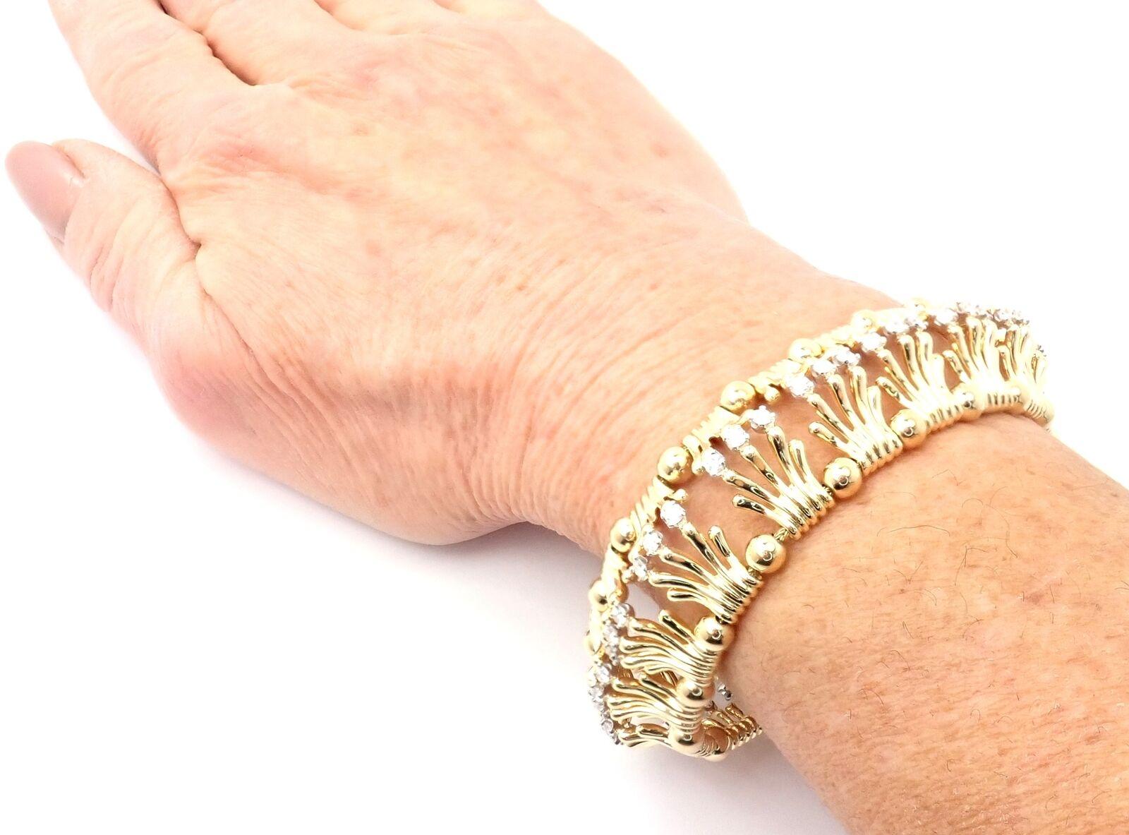 Tiffany & Co Jean Schlumberger Diamond Yellow Gold And Platinum Hands Bracelet In Excellent Condition For Sale In Holland, PA