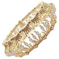 Retro Tiffany & Co Jean Schlumberger Diamond Yellow Gold And Platinum Hands Bracelet