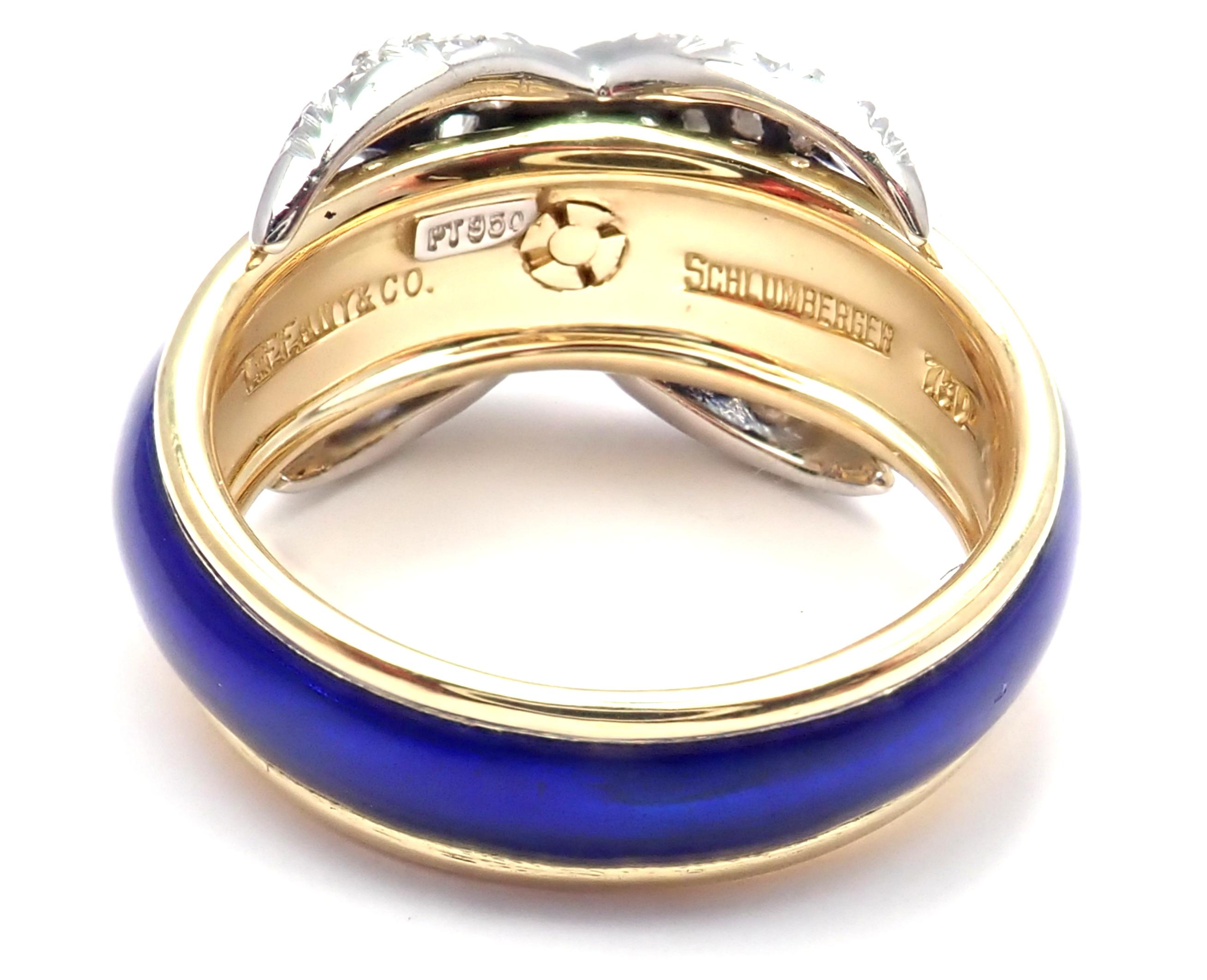 tiffany and co blue enamel ring