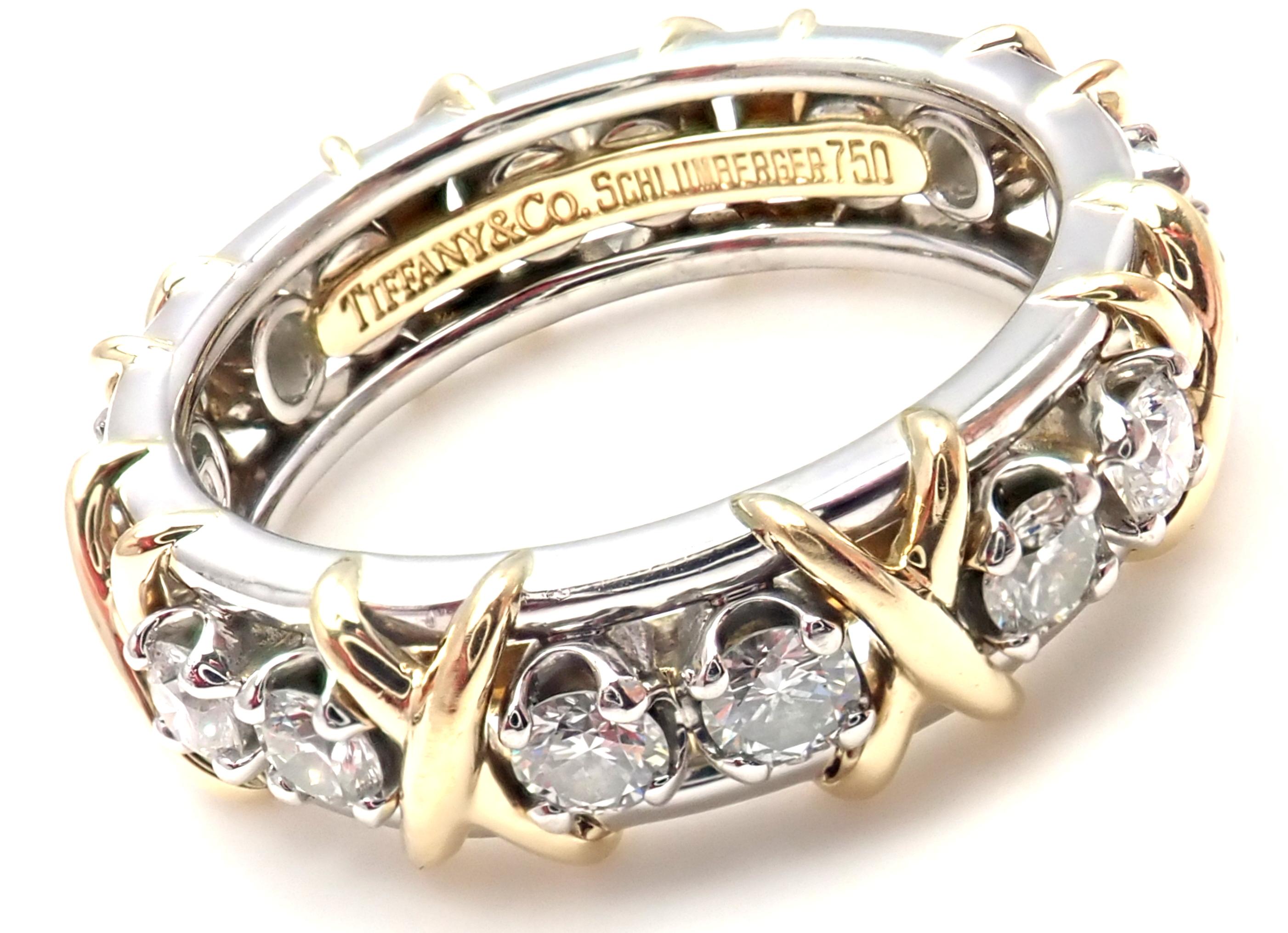 Tiffany & Co. Jean Schlumberger Diamond Yellow Gold and Platinum Band Ring 5