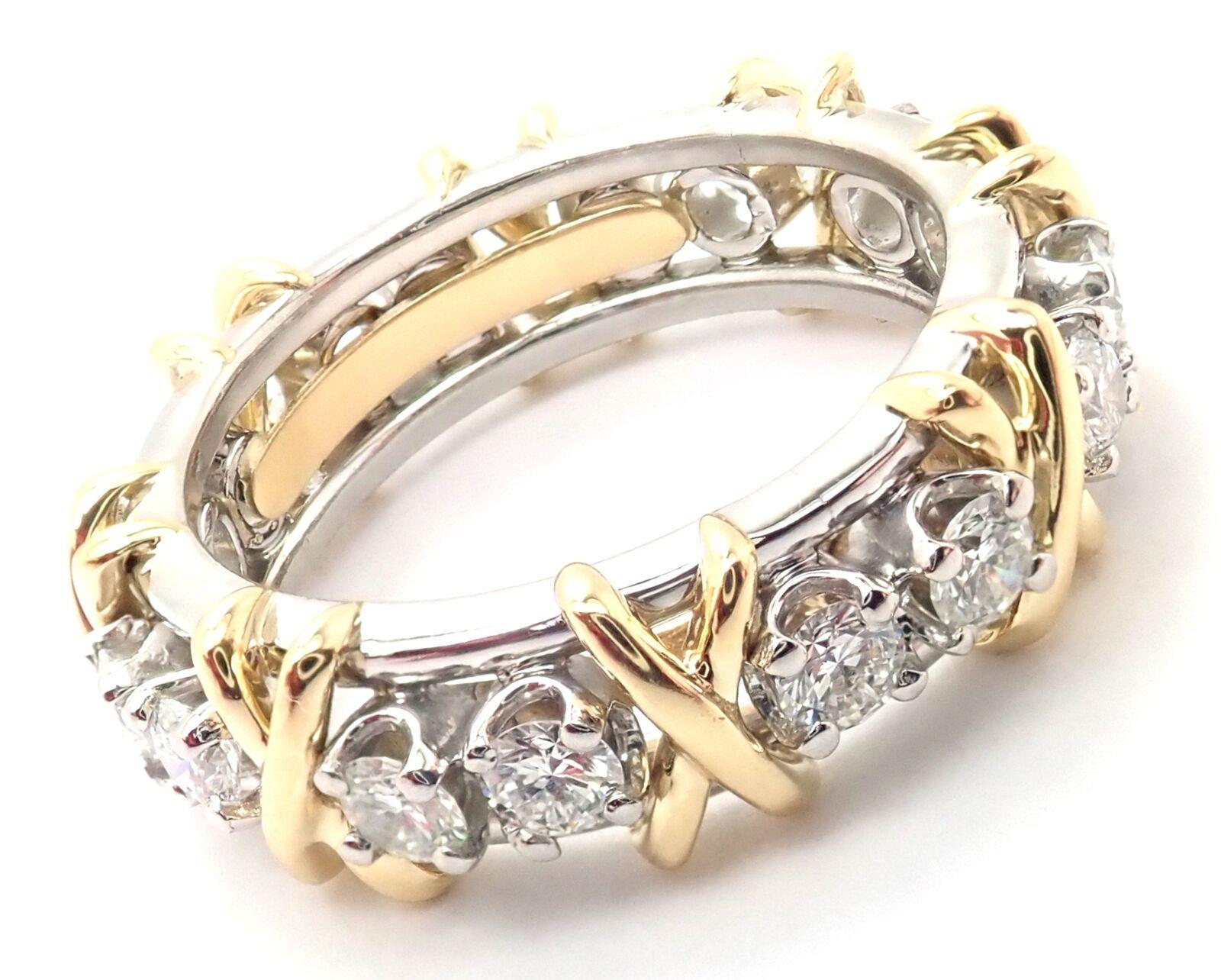 Brilliant Cut Tiffany & Co. Jean Schlumberger Diamond Yellow Gold and Platinum Band Ring