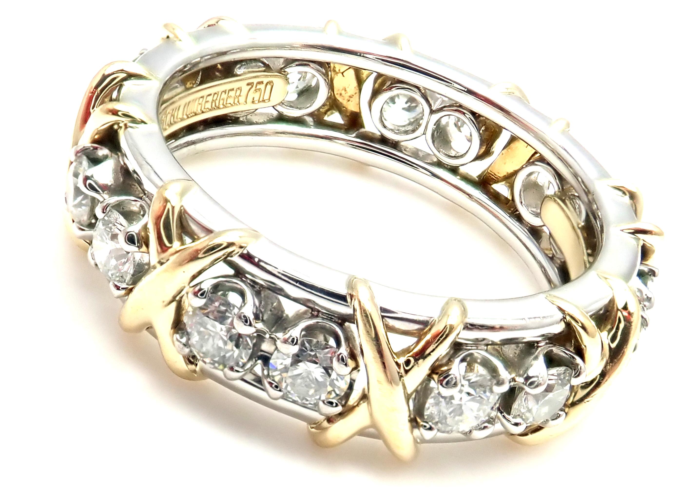Women's or Men's Tiffany & Co. Jean Schlumberger Diamond Yellow Gold and Platinum Band Ring