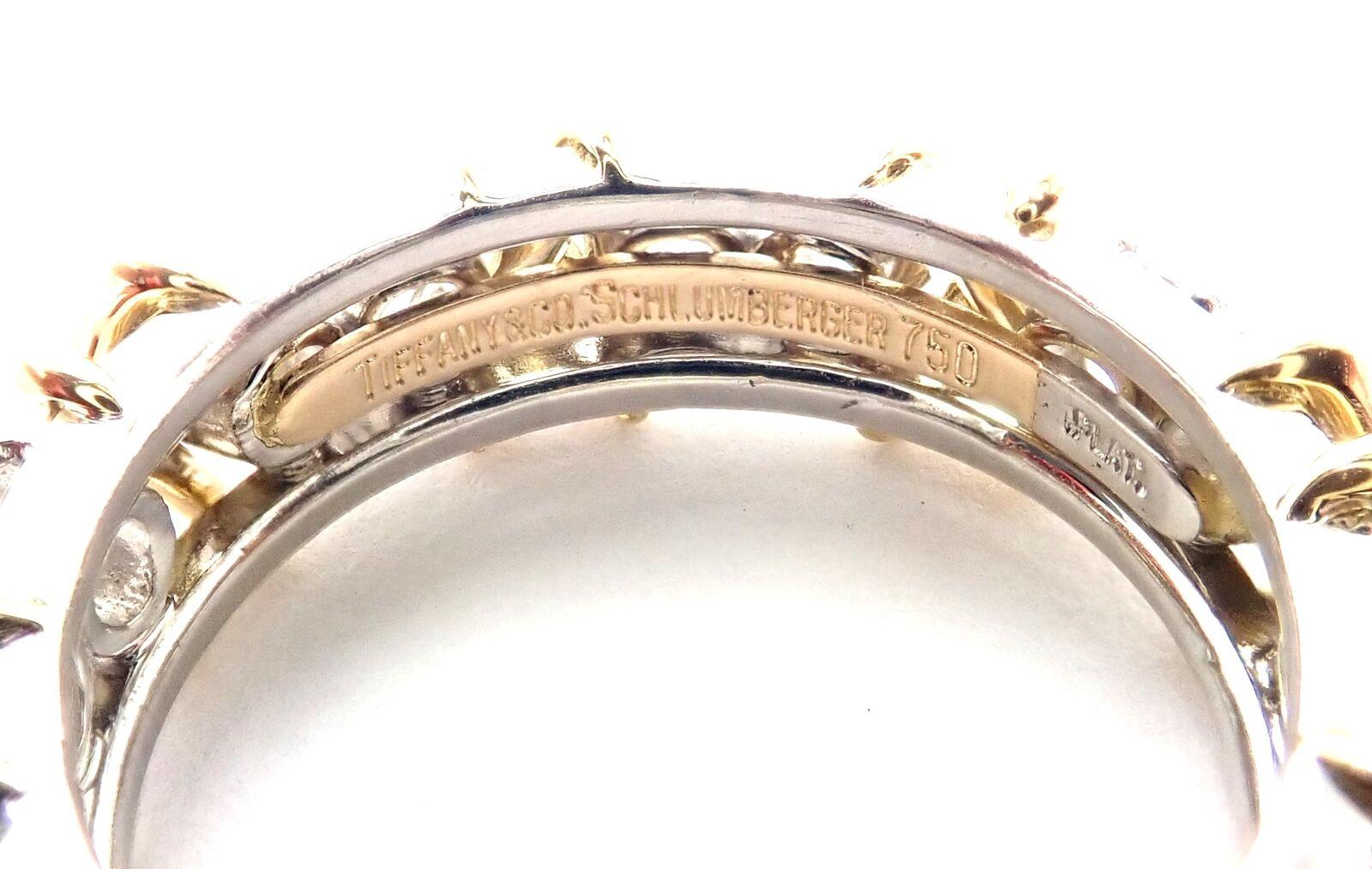 Women's or Men's Tiffany & Co. Jean Schlumberger Diamond Yellow Gold and Platinum Band Ring