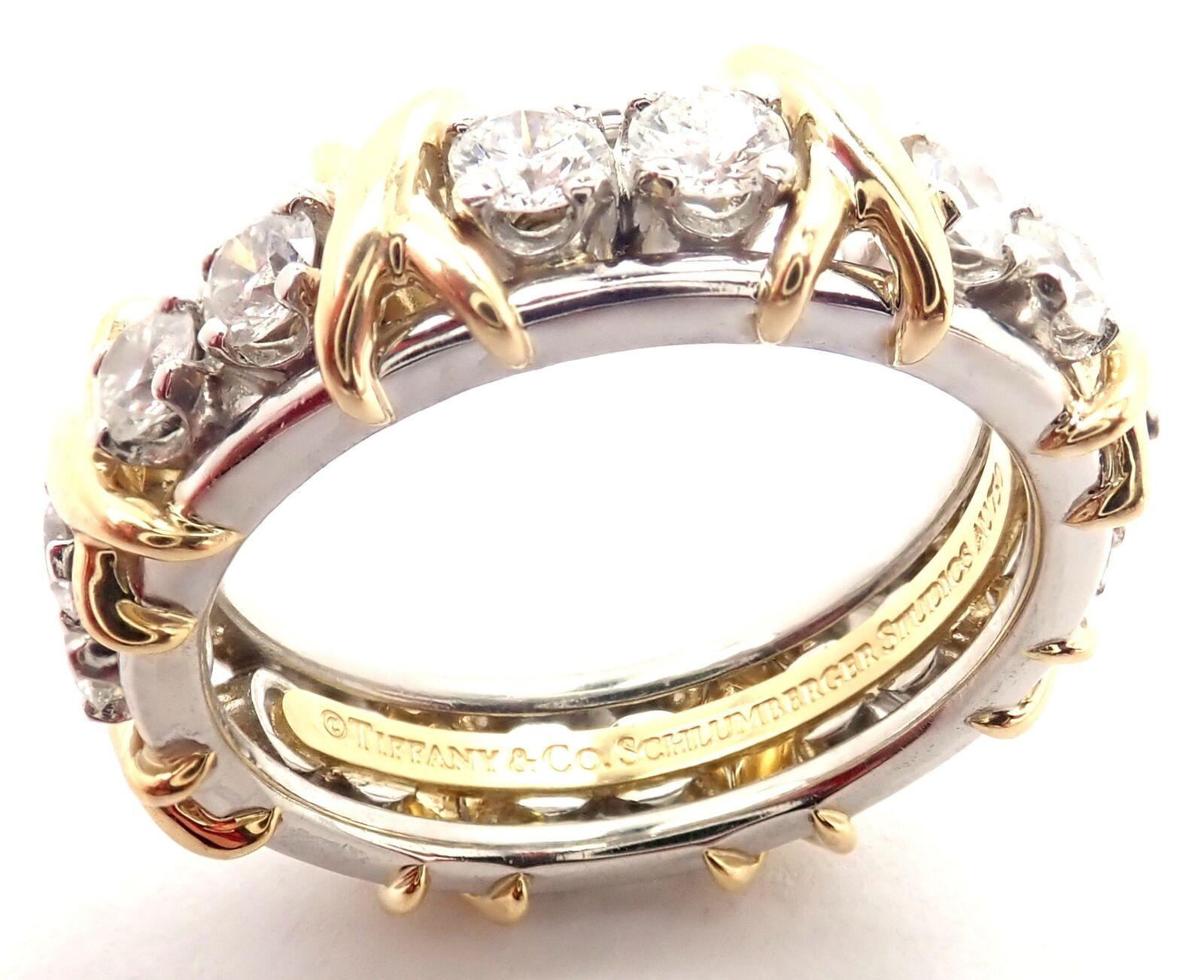 Tiffany & Co. Jean Schlumberger Diamond Yellow Gold and Platinum Band Ring 2