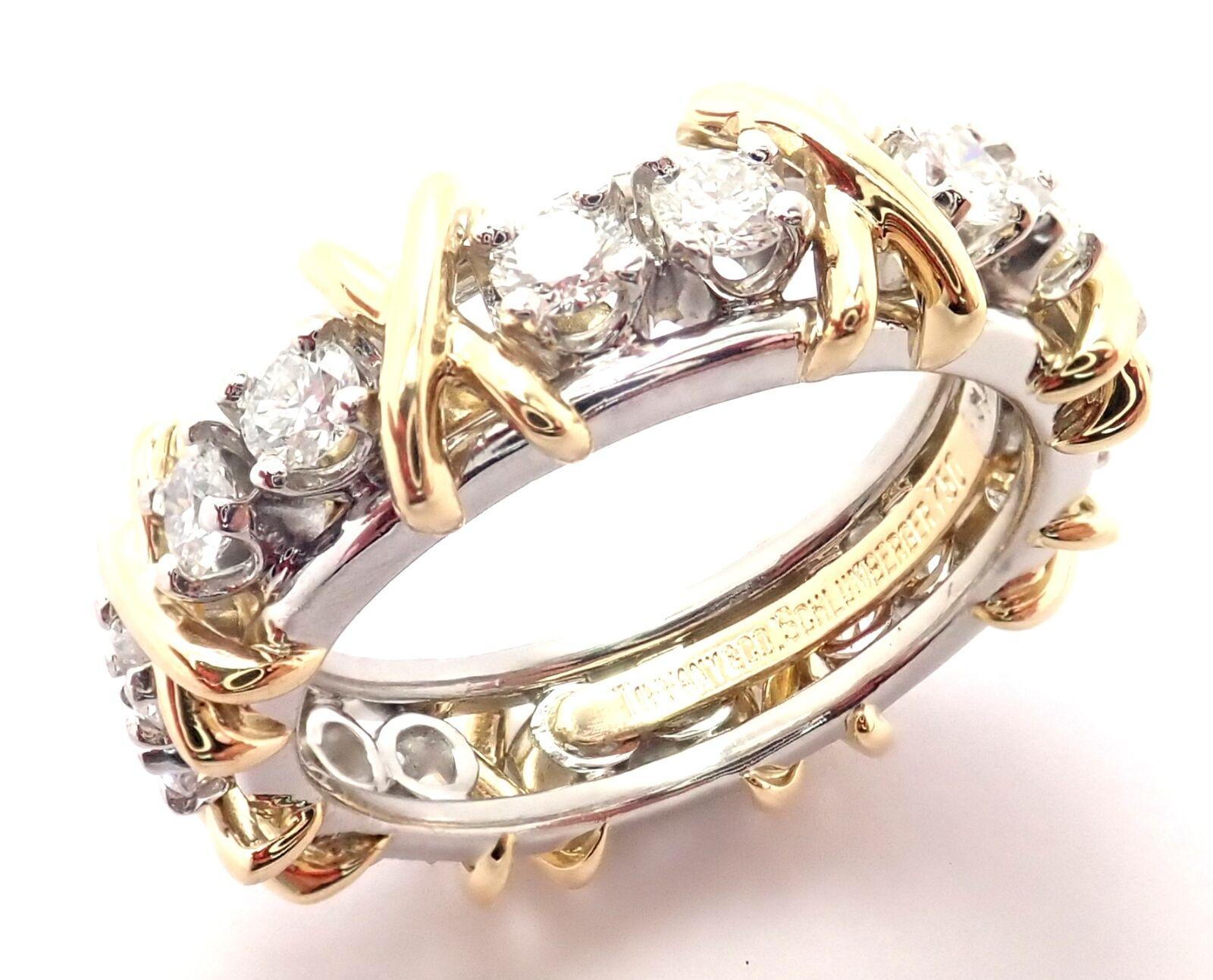 Tiffany & Co. Jean Schlumberger Diamond Yellow Gold and Platinum Band Ring 3